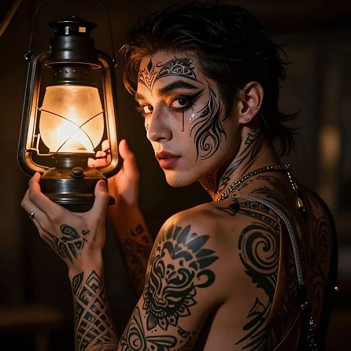 Enigmatic Circus Performer Portrait