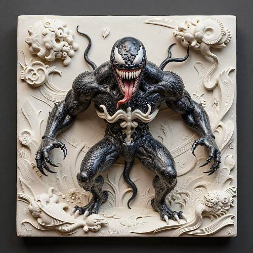 Venom Neo-Dynamicism Plaster Relief Art