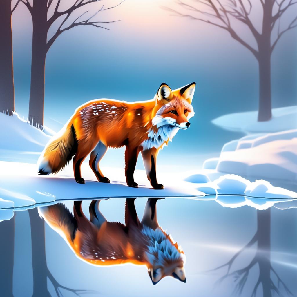 Ethereal Fox in Snowy Wonderland