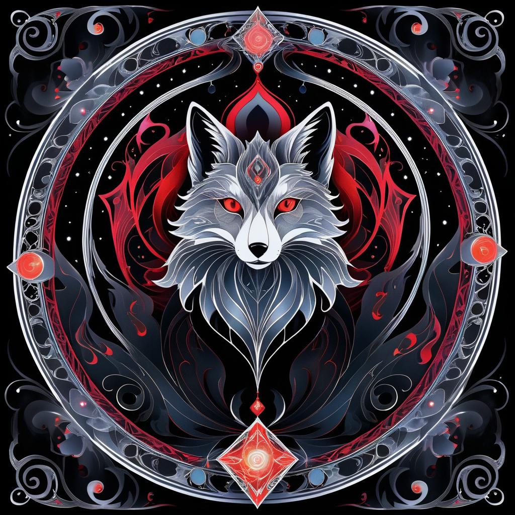 Mystical Antigravity Fox Tarot Design