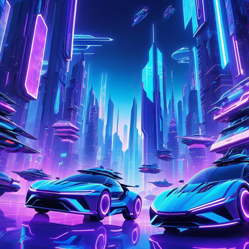 Futuristic Surreal City with Neon Vibes