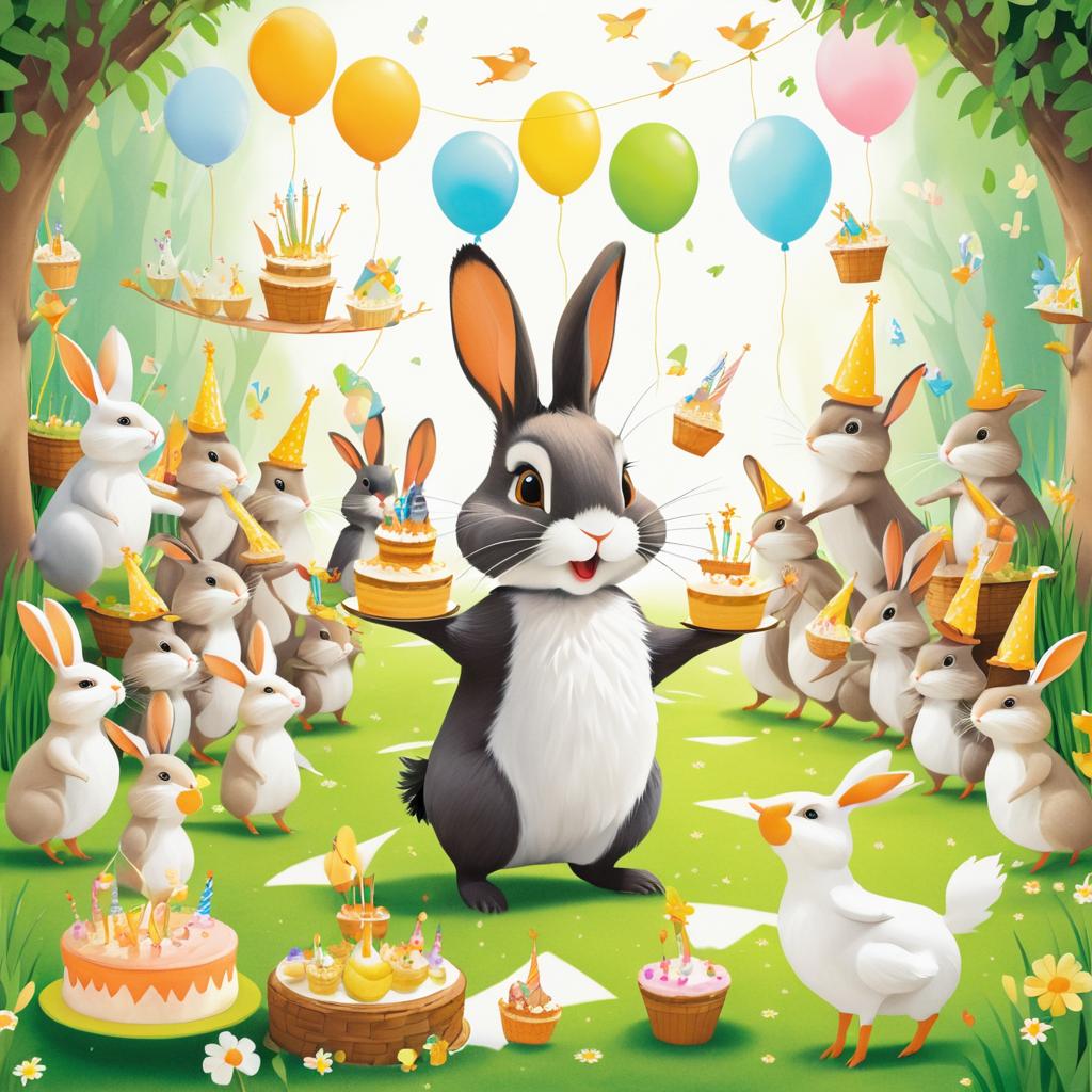 Whimsical Rabbit Birthday Celebration