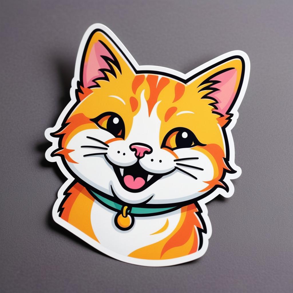 Playful Cat Sticker Design Concept