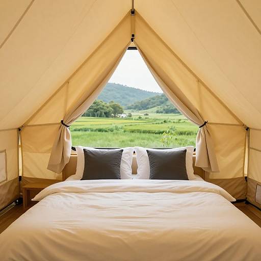 Cozy Glamping Interior with Scenic View