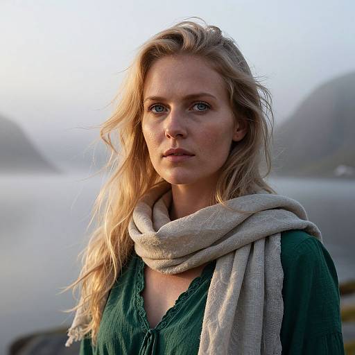 Serene Nordic Woman at Dawn