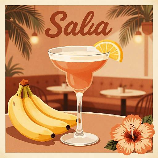 Vintage 1950s Tropical Salsa Poster