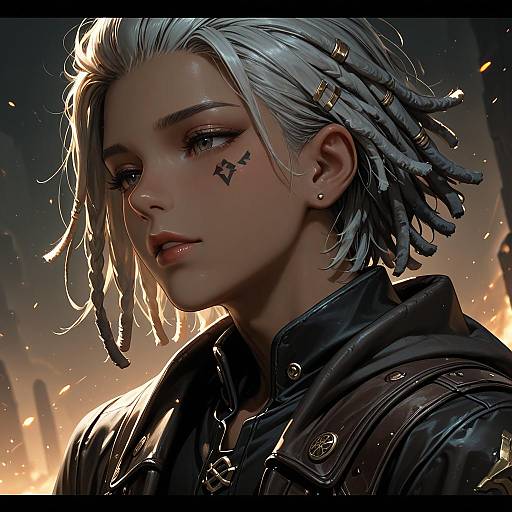 Portrait of a Dark-Skinned Boy in Arcane Style