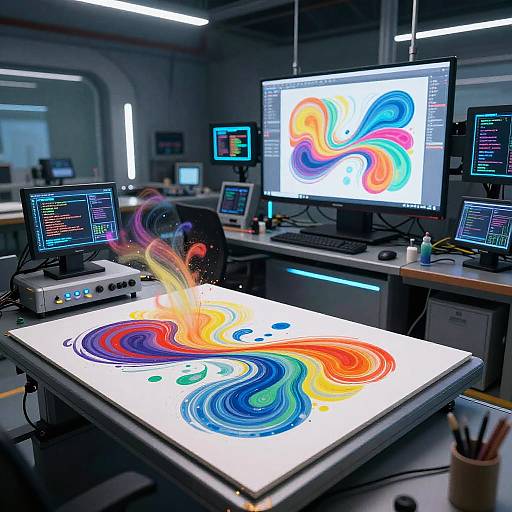Futuristic AI Art Creation Studio