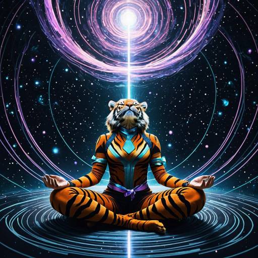 Quantum Tigress Sage Meditating in Space