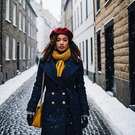 Stylish Woman in Winter Street Fashion
