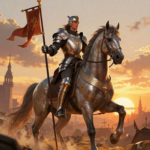 Heroic Paladin on Armored Steed