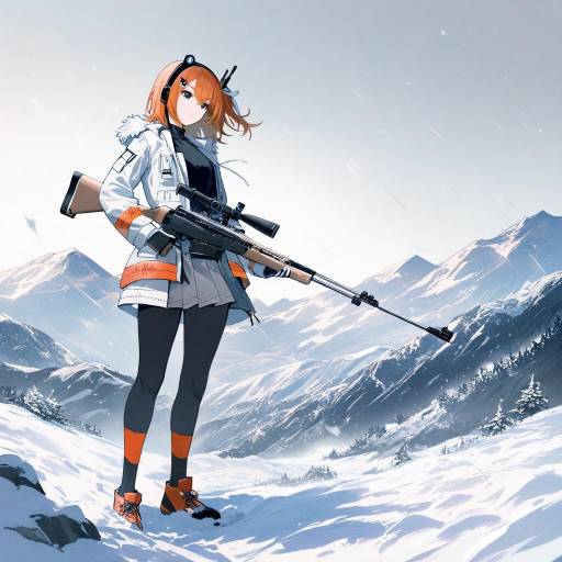 Confident Military Teen in Snowy Landscape