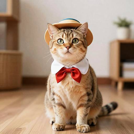 Realistic Cat Dressed as Pinocchio