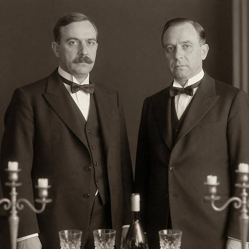 Vintage Portrait of Two Serious Men