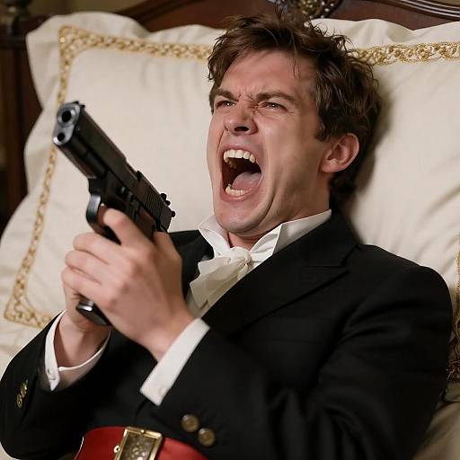 Dramatic Portrait of a Screaming Man