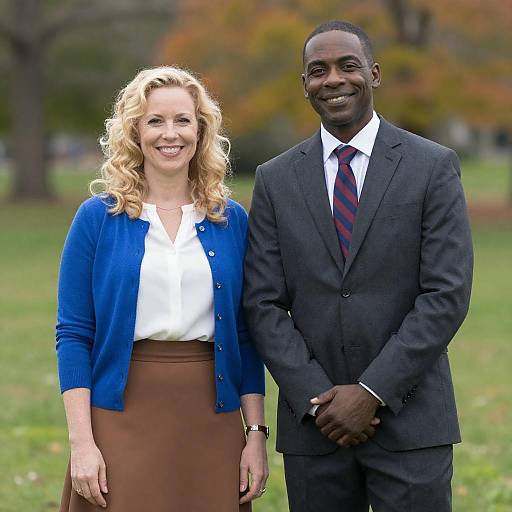 Autumn Park Portrait of a Smiling Couple
