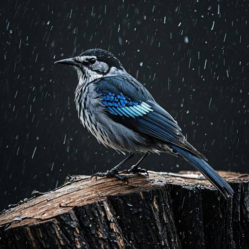 Elegant Bird Close-Up on Stump