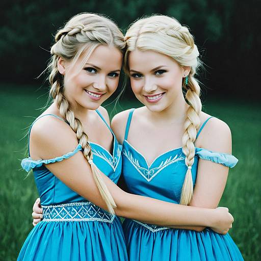 Sisters in Enchanting Elsa Costumes