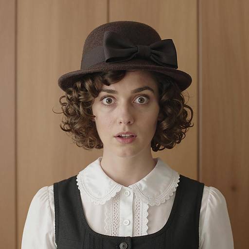 Surprised Woman in Elegant Attire