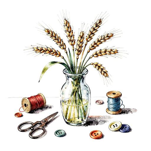 Whimsical Ink Wash Still Life