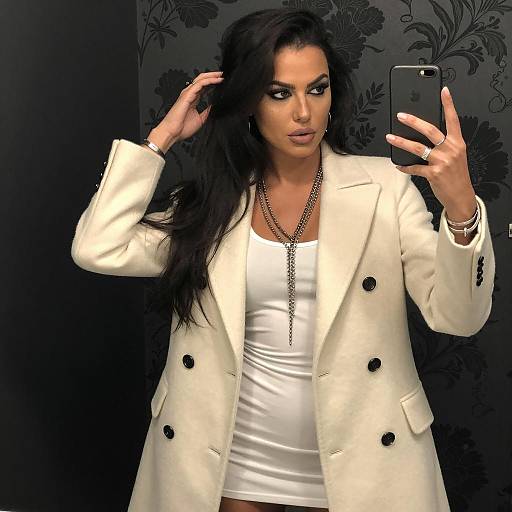 Stylish Woman's Mirror Selfie Portrait