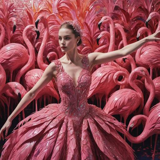 Expressive Dance with Flamingos in Macro Expressive Dance with Flamingos in Macro