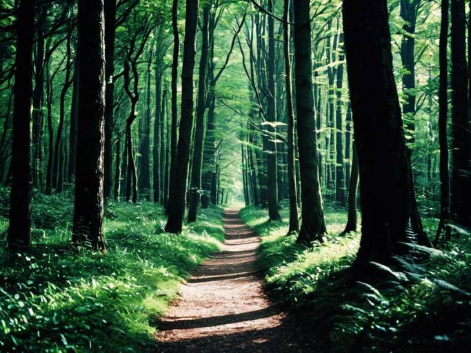 Enchanting Forest Path Wallpaper Design