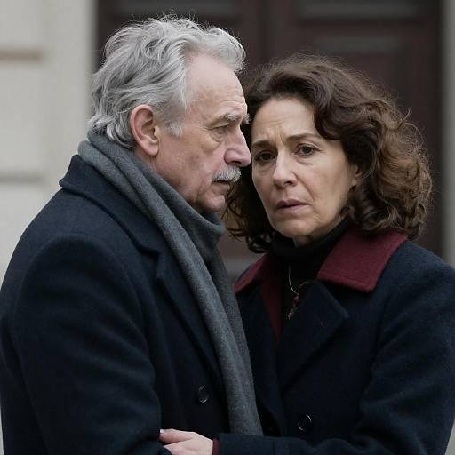 Emotional Embrace of Aging Couple