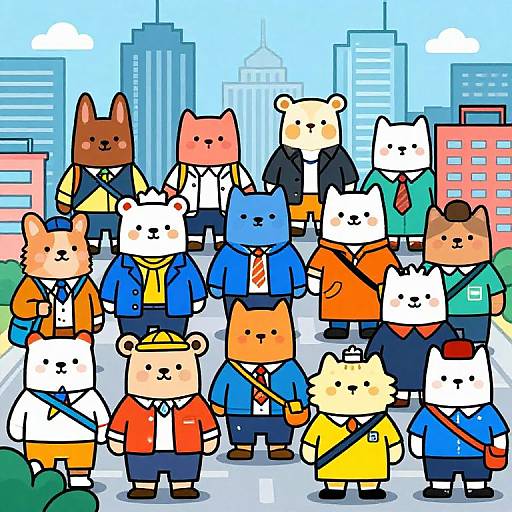 Cartoony Urban Animal Cityscape