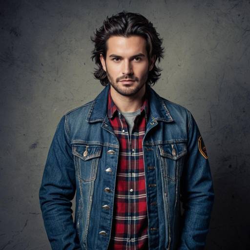 Confident Man in Denim and Plaid Shirt