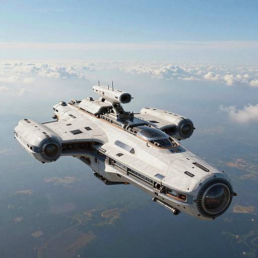 Futuristic Spaceship Inspired by Stålenhag and Otomo