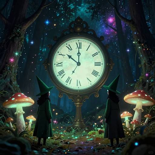 Enchanted Midnight in Mystical Forest