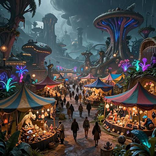 Alien Marketplace on Distant Planet