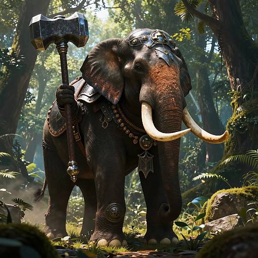 Loxodon Warrior in Mystical Forest