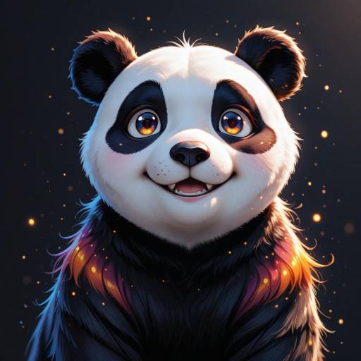 Joyful Cartoon Panda Digital Illustration