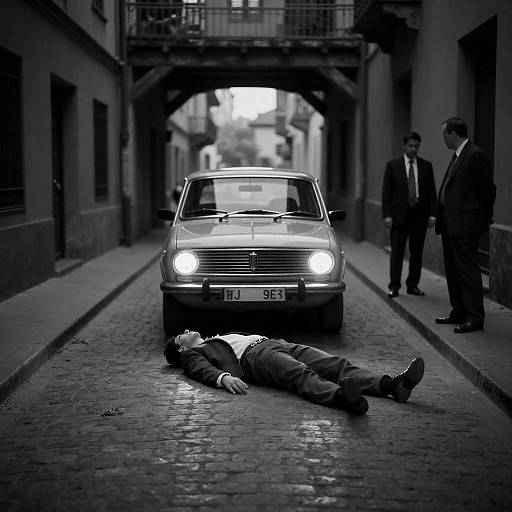 Mysterious Alleyway Scene in B&W