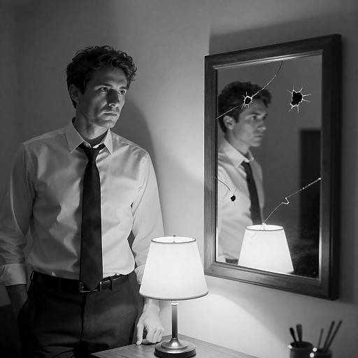 Moody Scene with a Serious Man