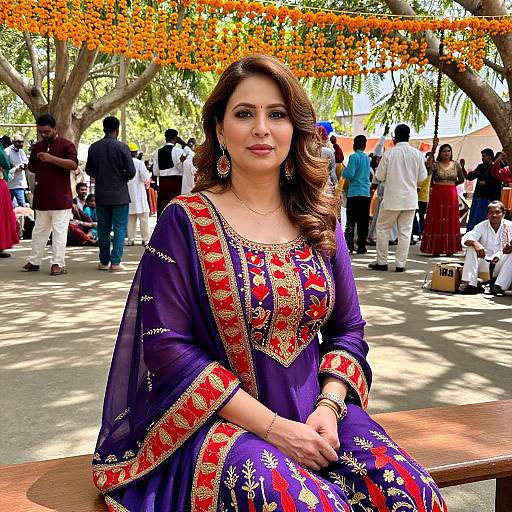Graceful Woman in Festive Salwar Costume