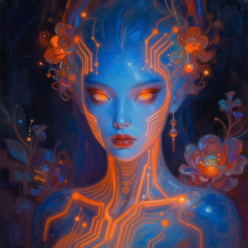 Neon Hybrid Android Digital Painting