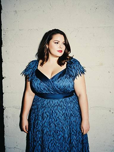 Plus Size Woman in Blue Dress