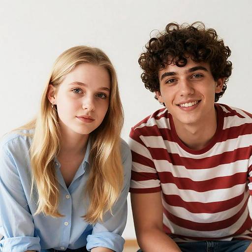 Portrait of Two Young Friends Smiling