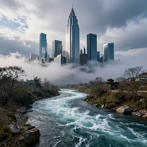 Molten Glass River and Floating Architecture
