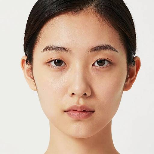 Detailed Asian Square Face Close-Up