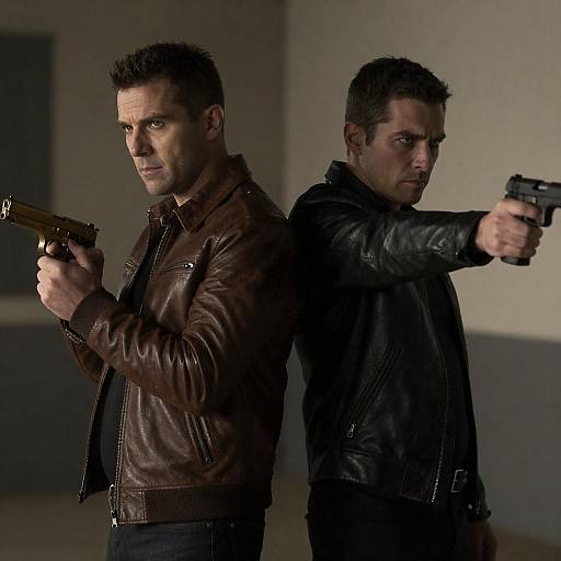 Two Men Back-to-Back in Alley