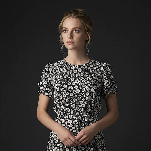 Young Woman in Floral Dress Portrait