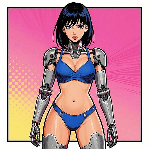 Pop Art Cybermech Erotic Woman