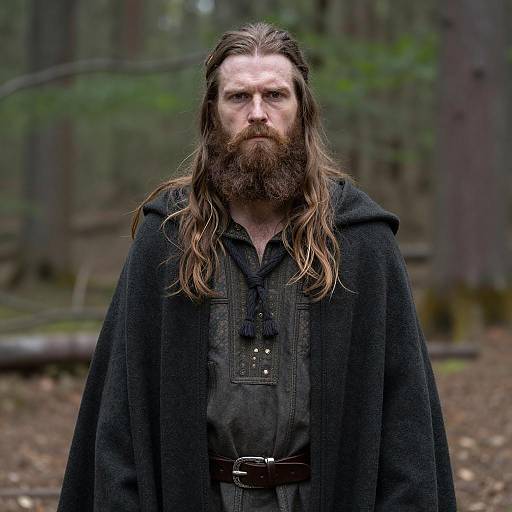 Mysterious Bearded Man in Forest