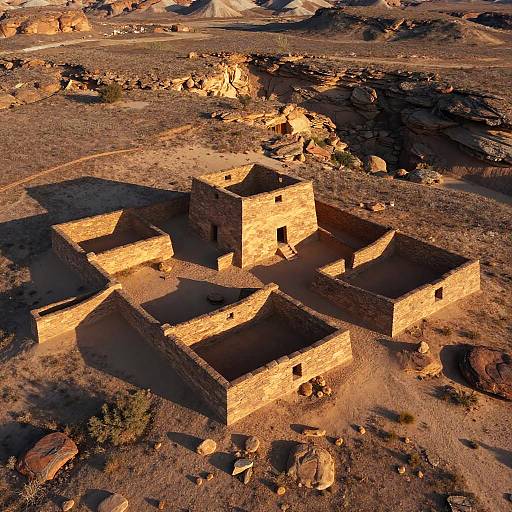 Aerial View of Chaco Canyon Ruins