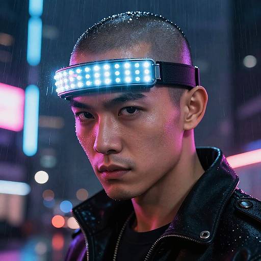 Cyberpunk Bald Headband Character