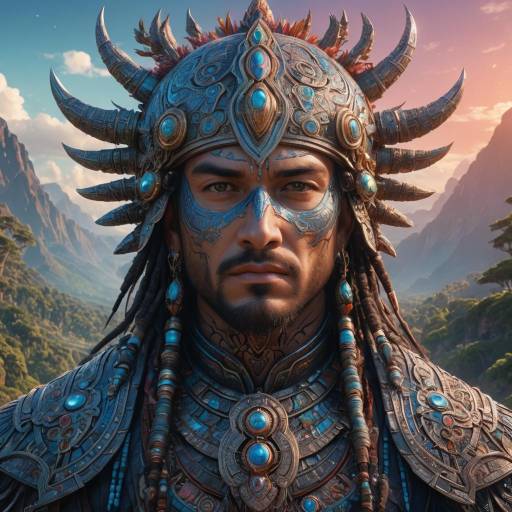 Vibrant Warrior: Surreal Cinematic Portrait